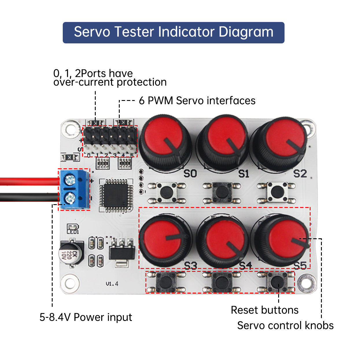 Image of 6 Channel Digital Servo Tester with Over-Current Protection