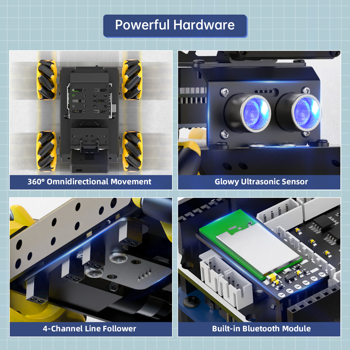 Image of miniAuto AI Vision Robot Arduino UNO R3 360 Omnidirectional Mecanum Wheels
