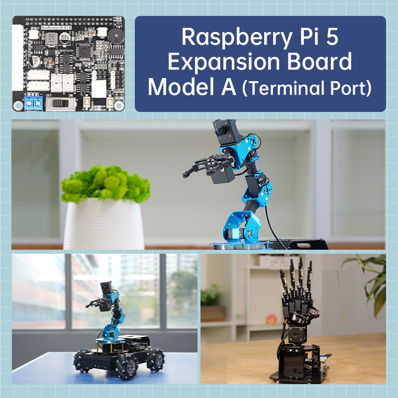 Image of Raspberry Pi 5 Expansion Board Servo Motor Driver ROS Robot Arm Smart Car Controller