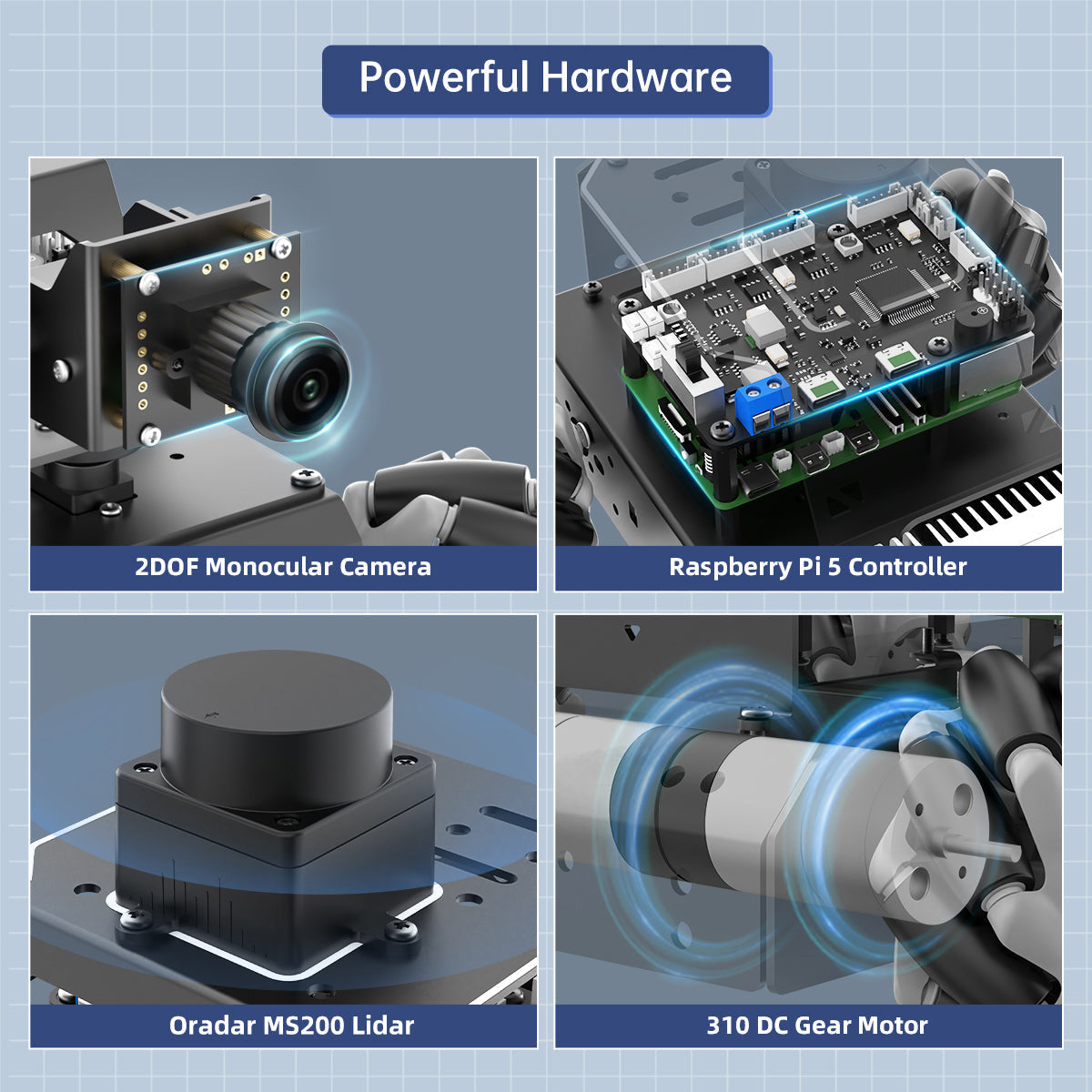 Image of MentorPi M1 Raspberry Pi Robot Car Mecanum Wheel ROS2 LLM ChatGPT SLAM AI Vision Voice