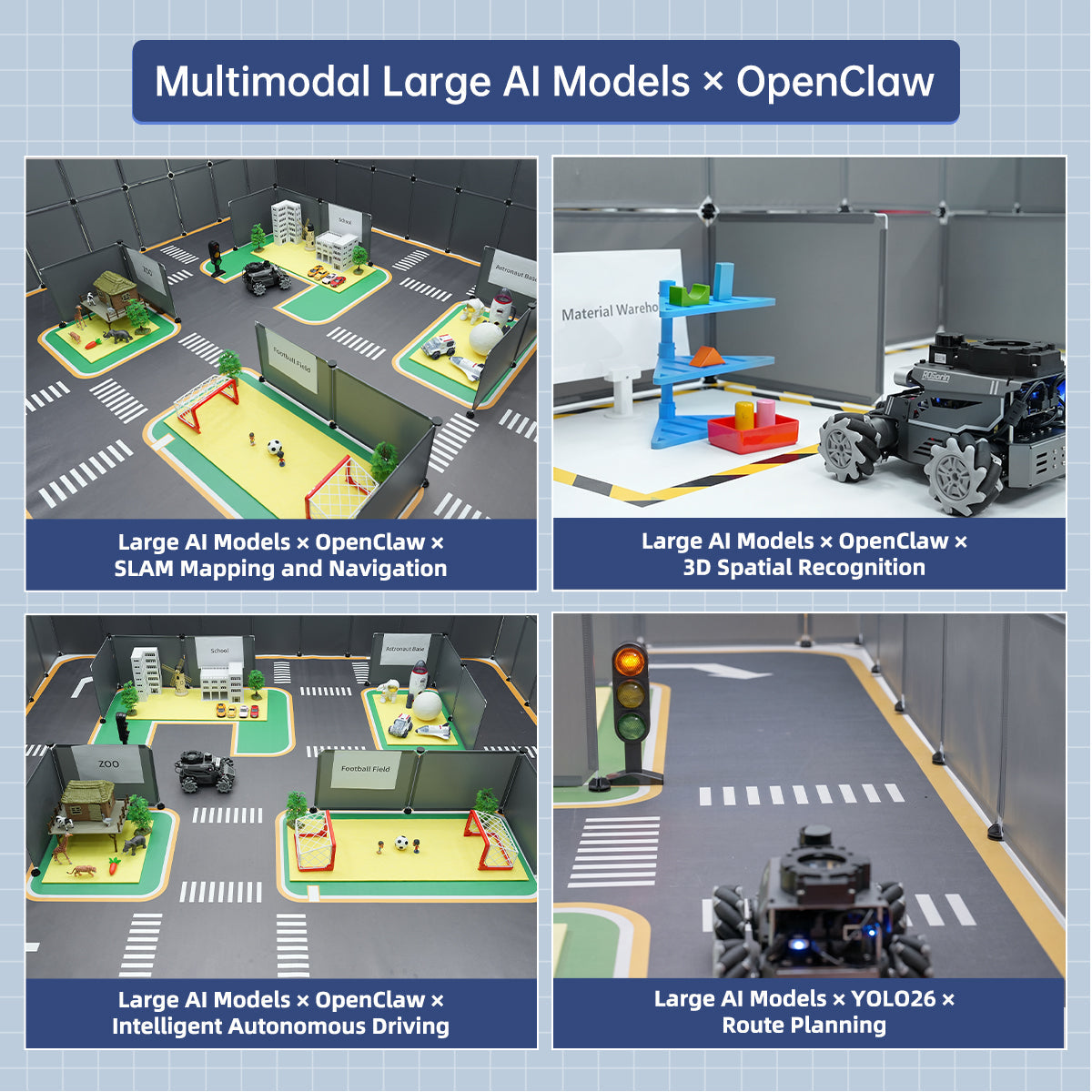 Image of ROSOrin ROS2 Smart Car Multimodal Large AI Model ChatGPT Gemini SLAM Mecanum Wheels