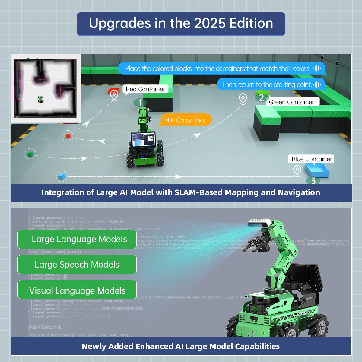 Image of JetRover JETSON Robot Car AI Vision Robotic Arm ROS1 ROS2 ChatGPT SLAM