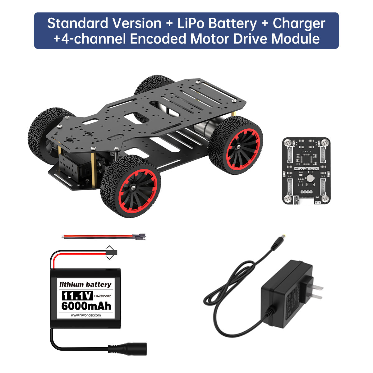 Image of Ackerman Intelligent Car Metal Chassis Dual Encoder Motor ROS