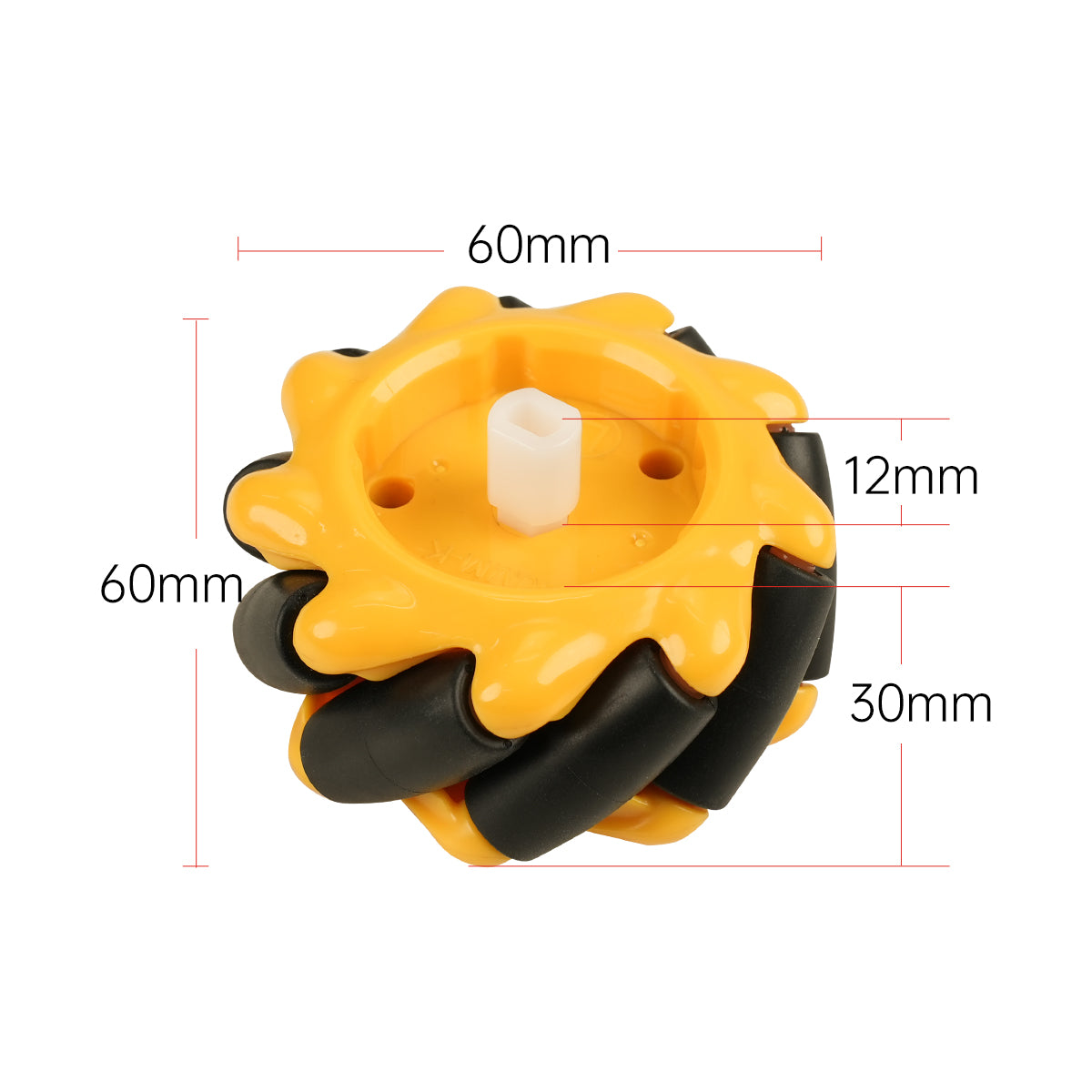 Image of Mecanum Wheel 60mm Omnidirectional Smart Robot Car (yellow)