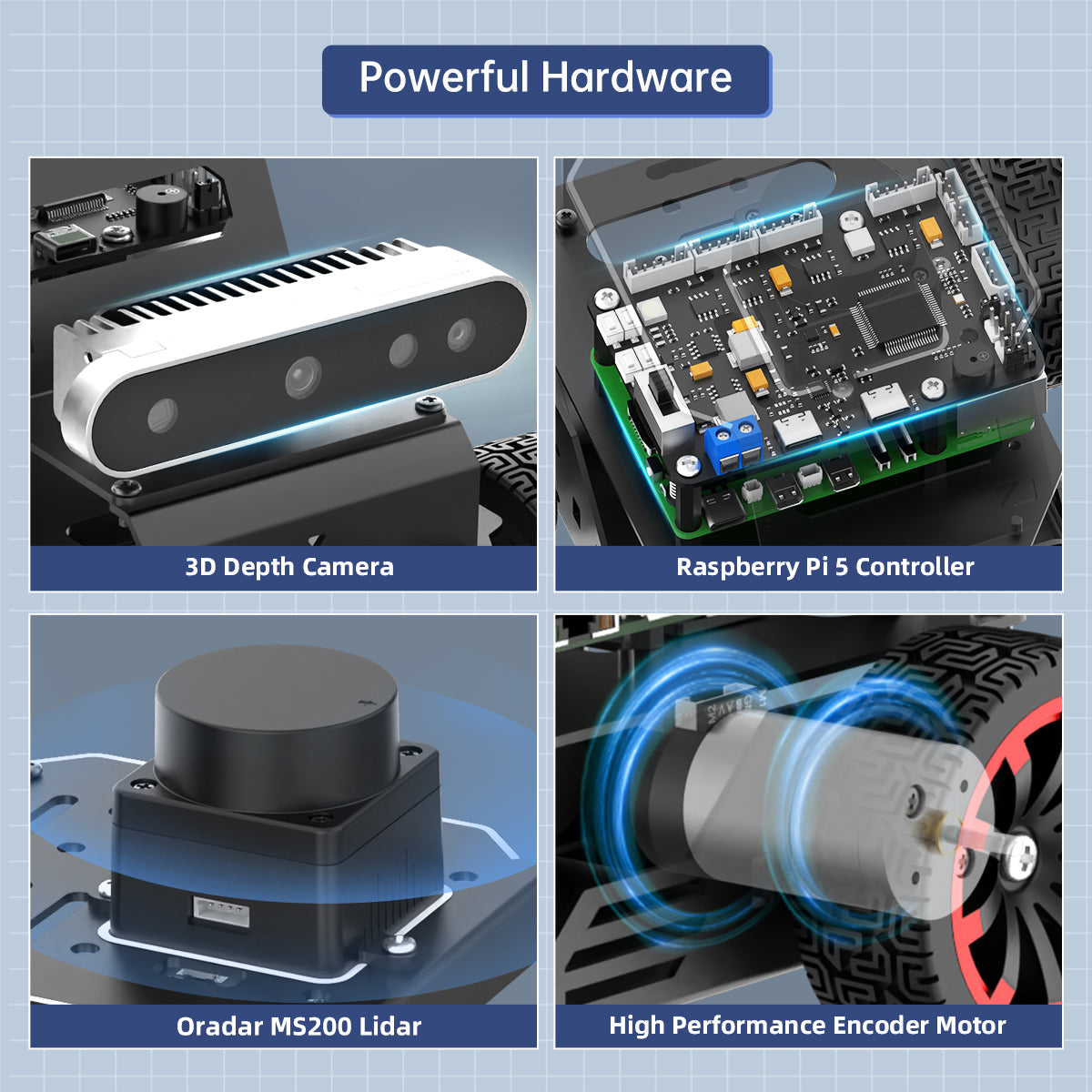 Image of MentorPi A1 Raspberry Pi 5 Robot Car Ackerman Chassis 2DOF Monocular Camera ROS2 SLAM