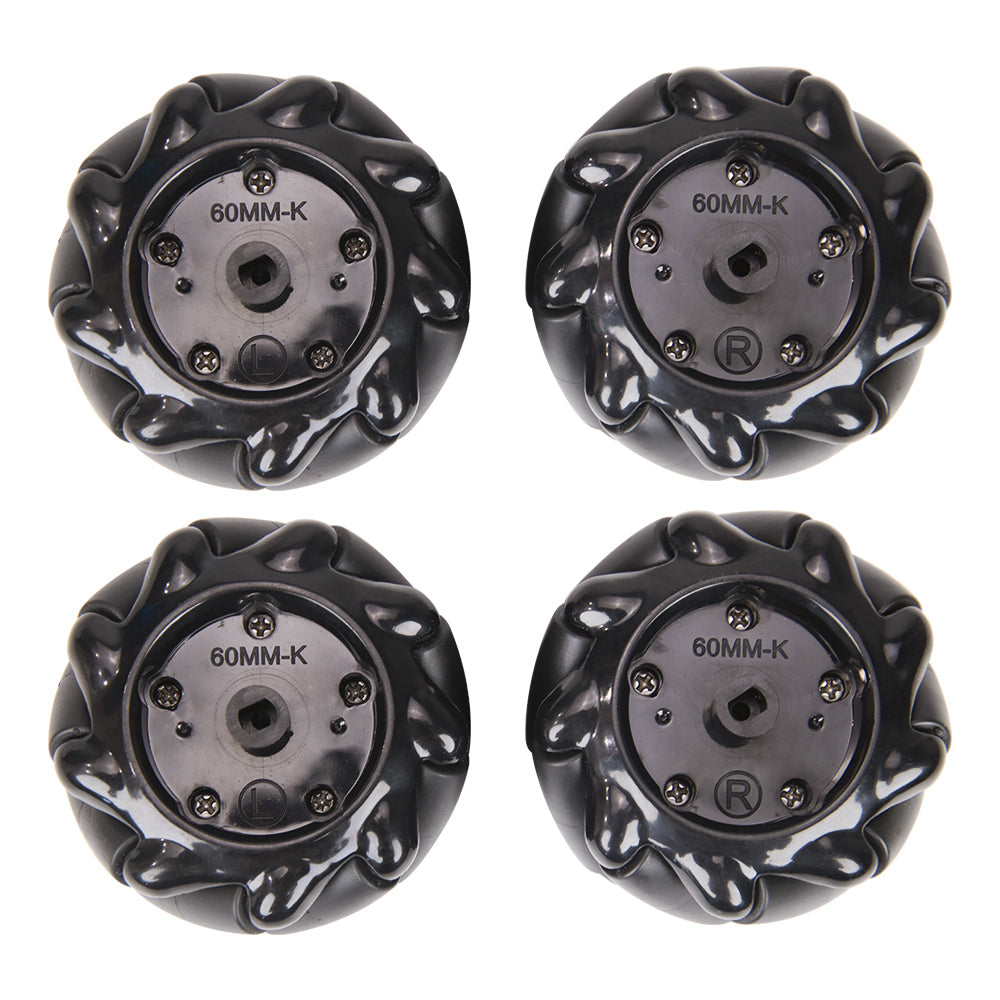 Image of Mecanum Wheel 60mm High Hardness Plastic Wheel for Robot Car DIY (black)