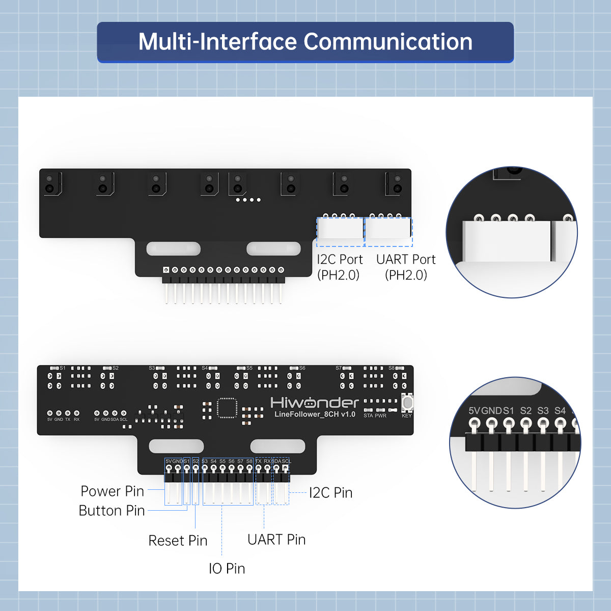 Image of 8-Channel IR Line Follower Sensor Module IR Line Tracking Robot Cars