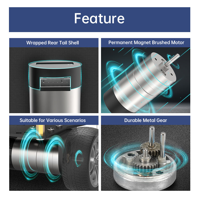 Image of 310 DC Gear Motor with Magnetic Hall Encoder All-Metal Gears 7.4V 450RPM