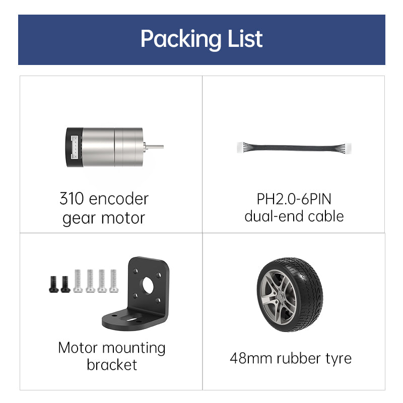 Image of 310 DC Gear Motor with Magnetic Hall Encoder All-Metal Gears 7.4V 450RPM