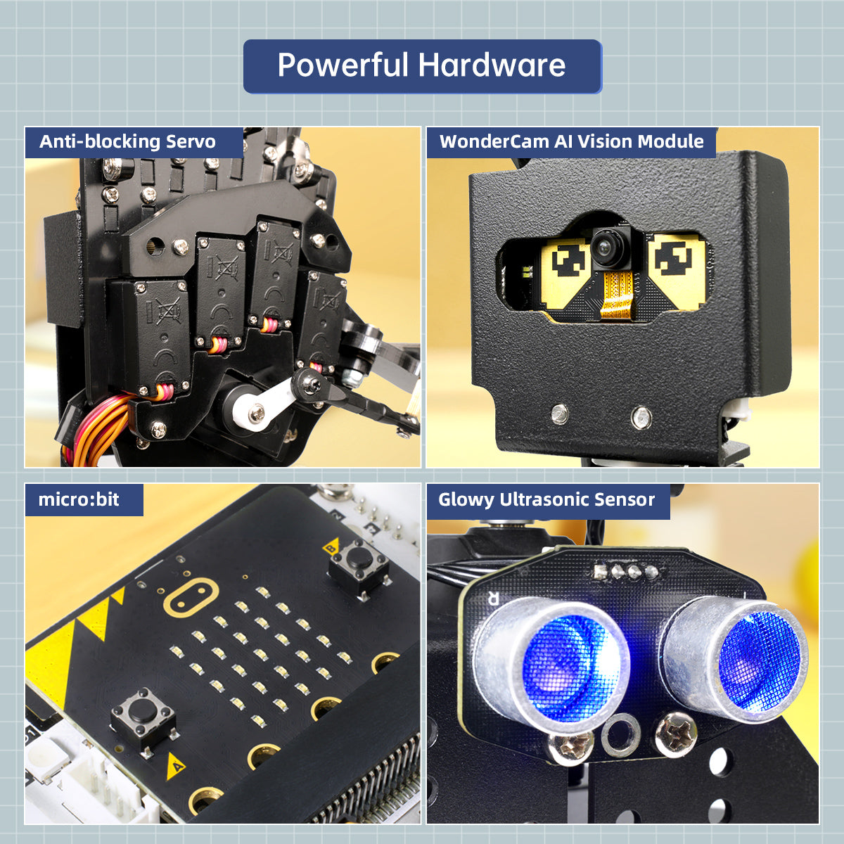 Image of AiHand Open-Source Robotic Hand micro:bit V2 WonderCam AI Vision Module