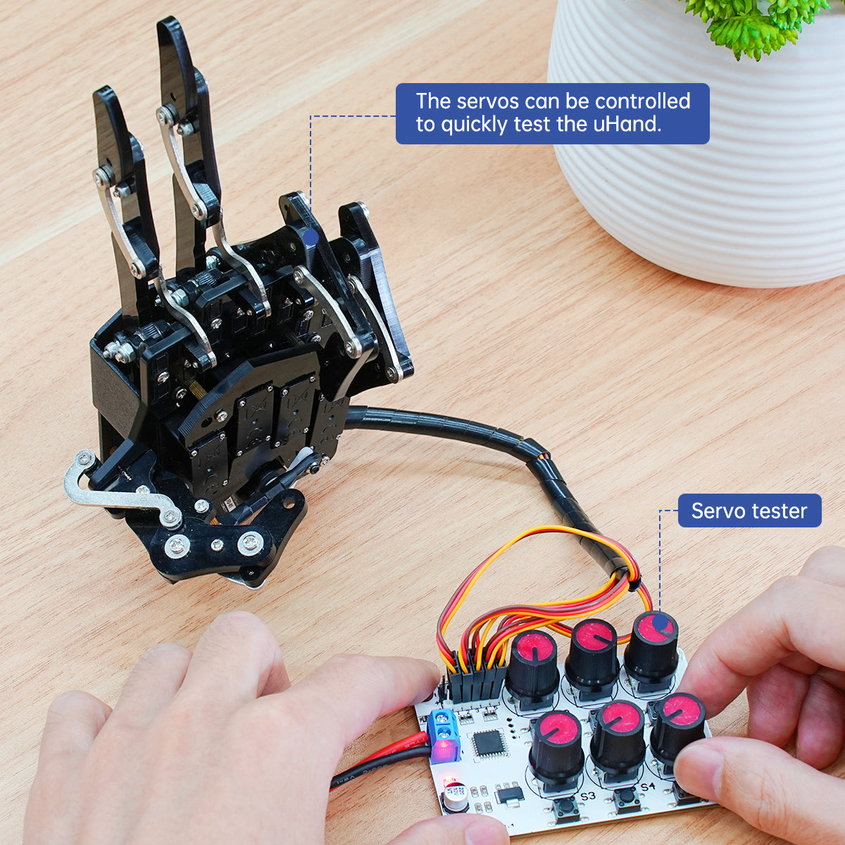 Image of uHand Robotic Hand Fingers Move Individually for Robot DIY