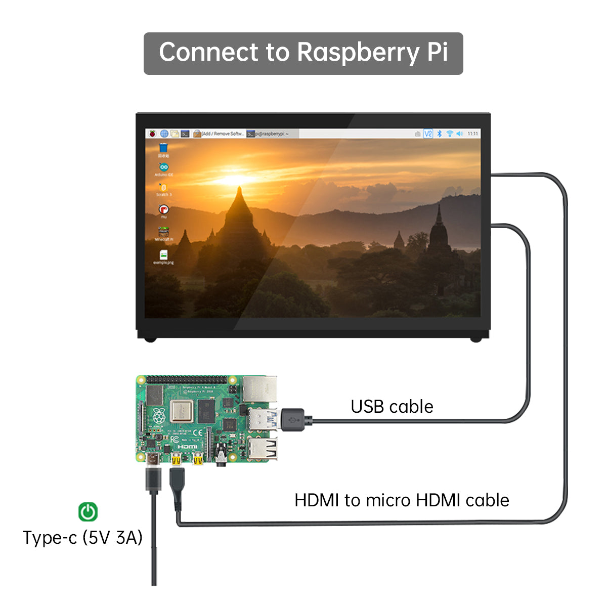 Image of 7-inch HD Touch Screen for ROS Raspberry Pi Jetson Nano Robots