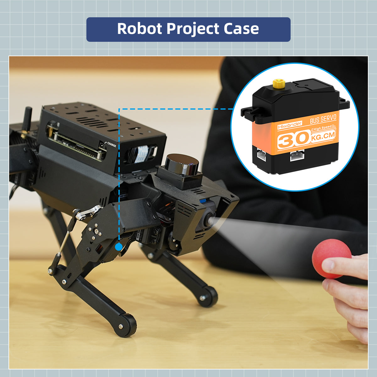 Image of HTS-30HS High-speed Serial Bus Servo Strong Magnet 30KG Large Torque for Dog Robots