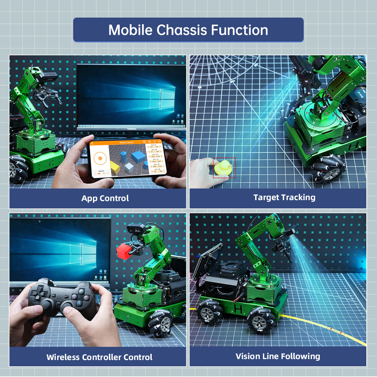 Image of JetArm Pro ROS1 ROS2 3D Vision Robot ChatGPT AI Voice Chassis Sliding Rail Conveyor