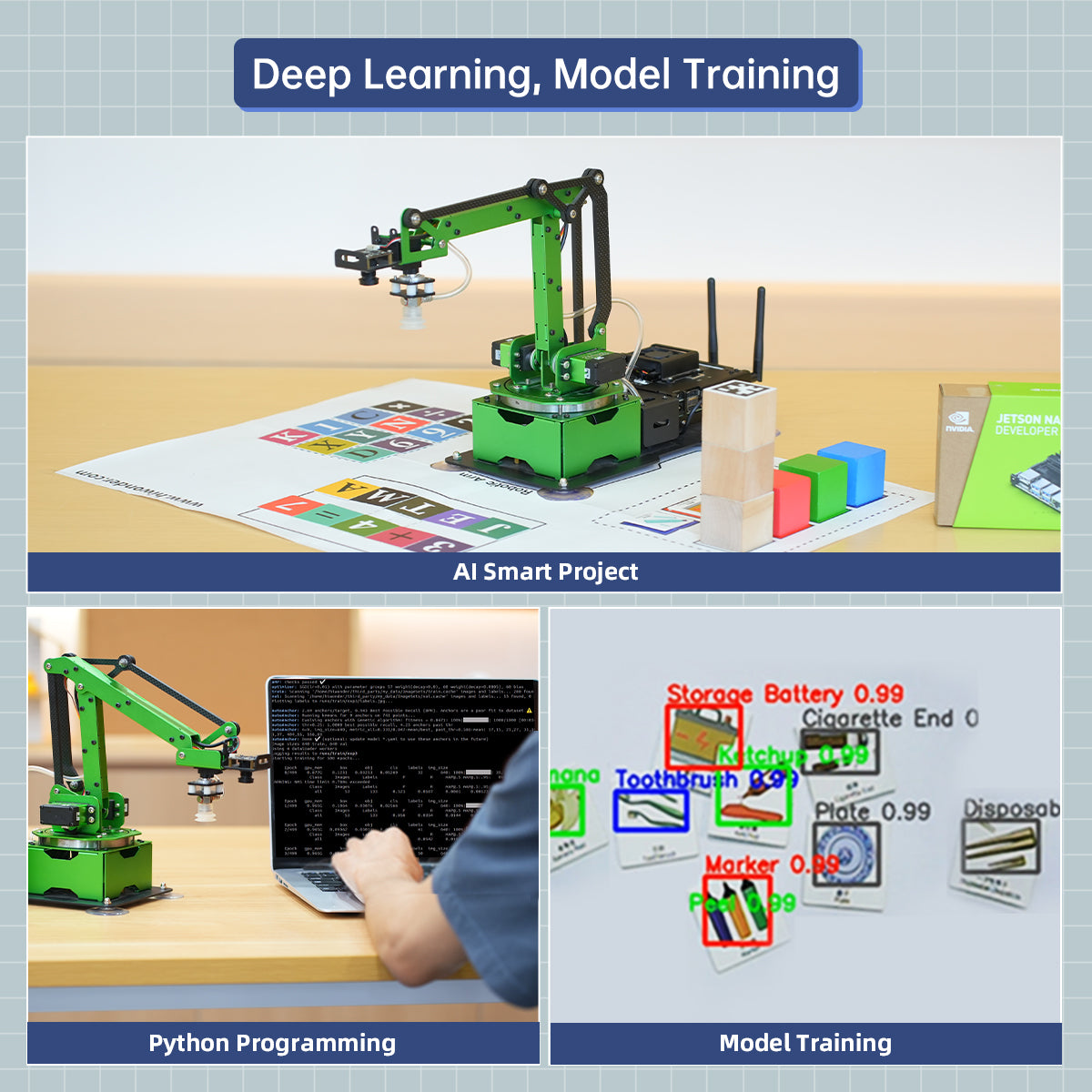 Image of JetMax JETSON NANO Robot Arm ROS Vision Recognition