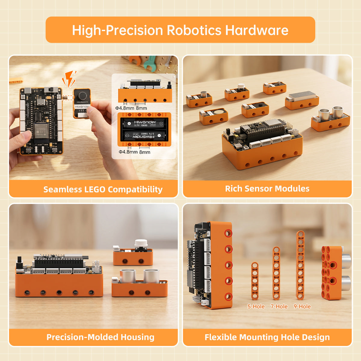 Image of DaDablock Programmable Building Block Kit ESP32 Sensor Expansion LEGO Scratch Python