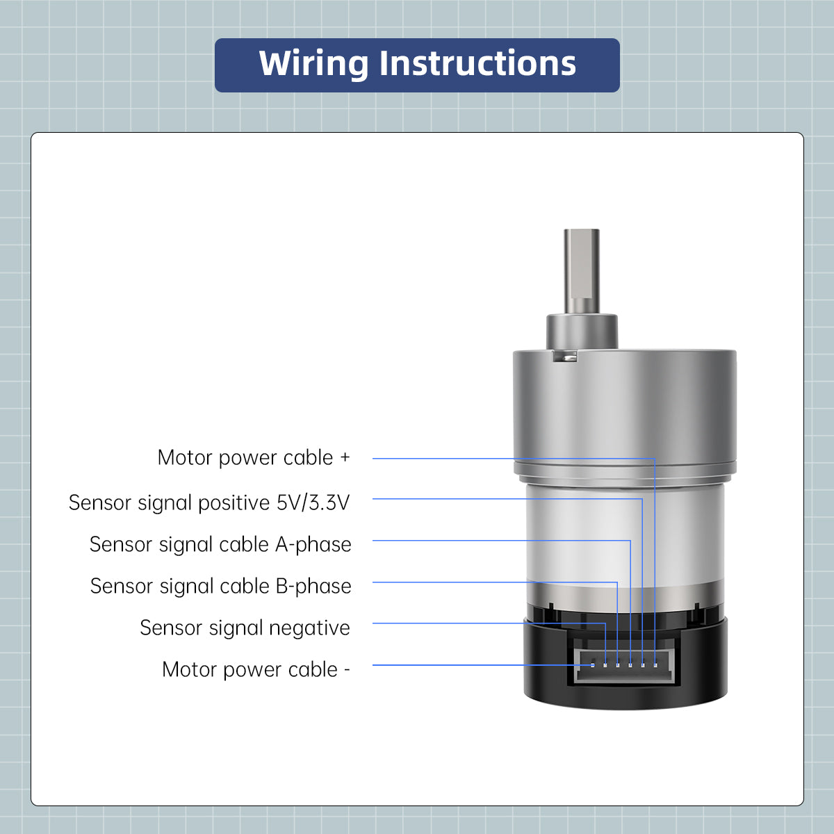 Image of 520 DC Gear Motor High-Precision Hall Encoder 12V D-Shaped Eccentric Shaft