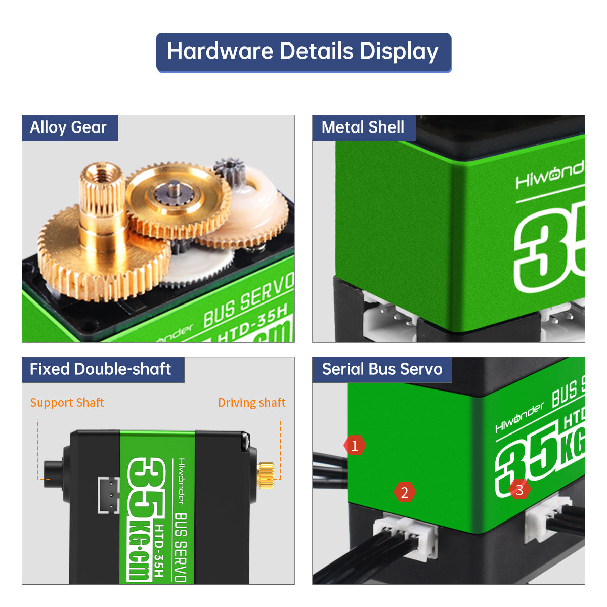 Image of HTD-35H High Voltage Serial Bus Servo 35KG Three Connectors