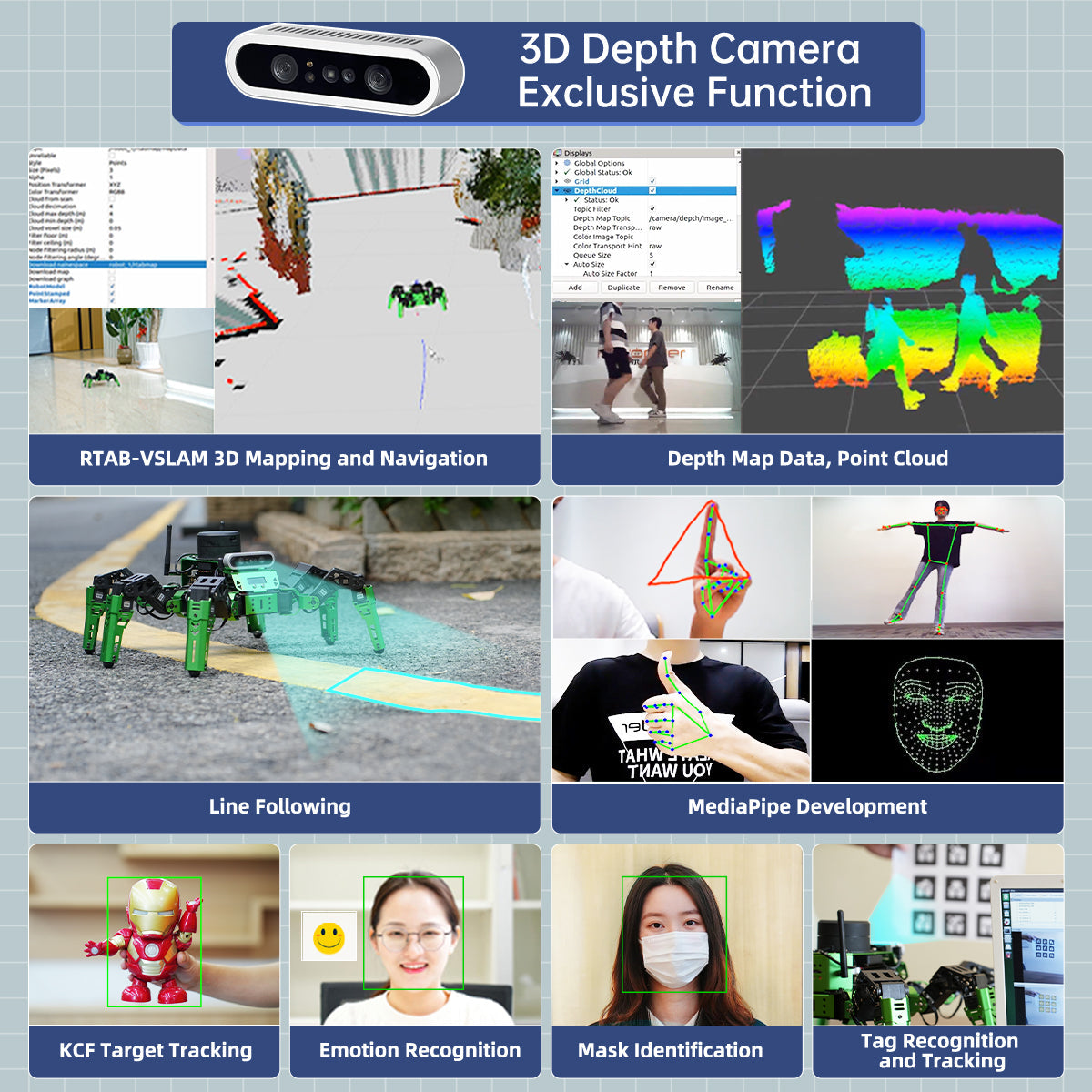 Image of JetHexa ROS Hexapod Robot Kit Jetson Nano Lidar Depth Camera SLAM
