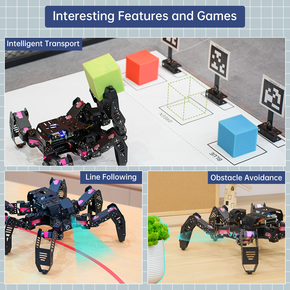 Image of SpiderPi AI Intelligent Visual Hexapod Robot Raspberry Pi 5