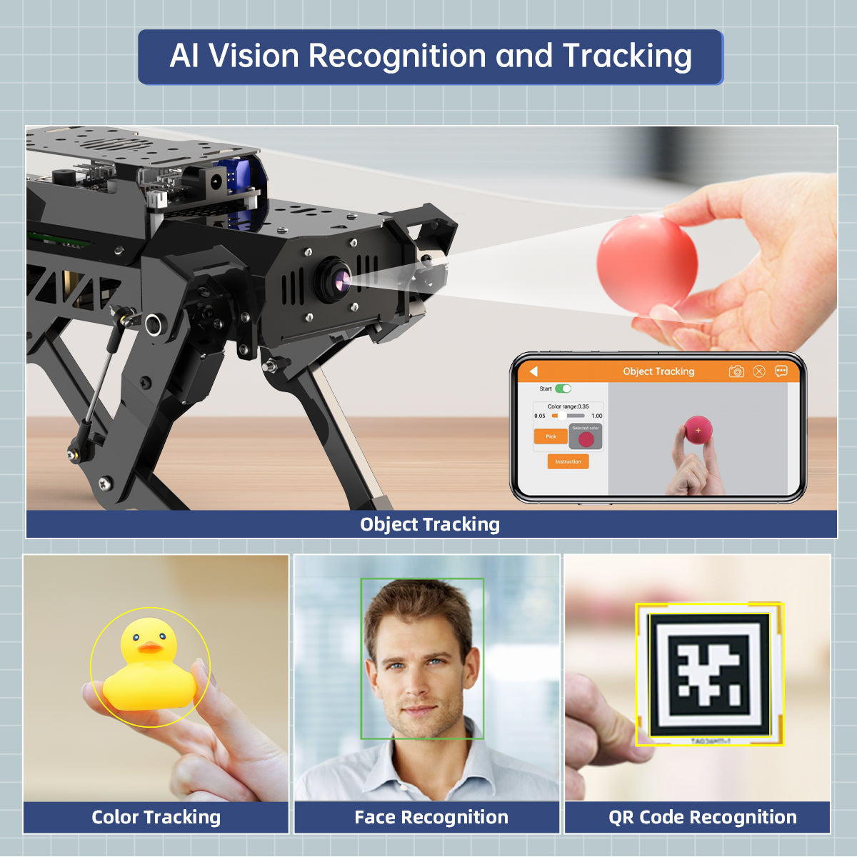 Image of PuppyPi ROS Quadruped Robot Raspberry Pi ChatGPT Vision Voice LiDAR