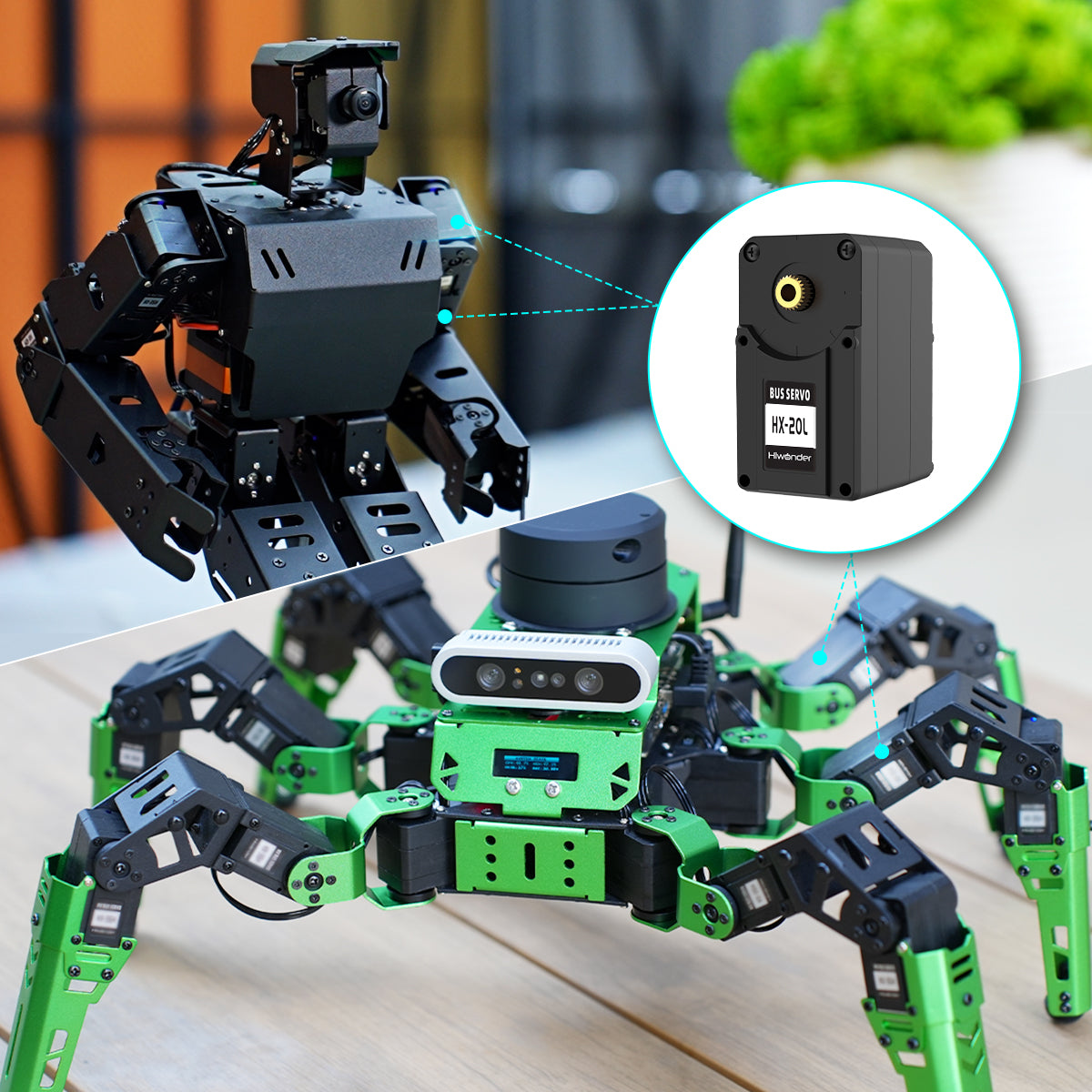 Image of Hiwonder HX-20L 20KG Serial Bus Servo Full Metal Gear Dual Shaft Feedback