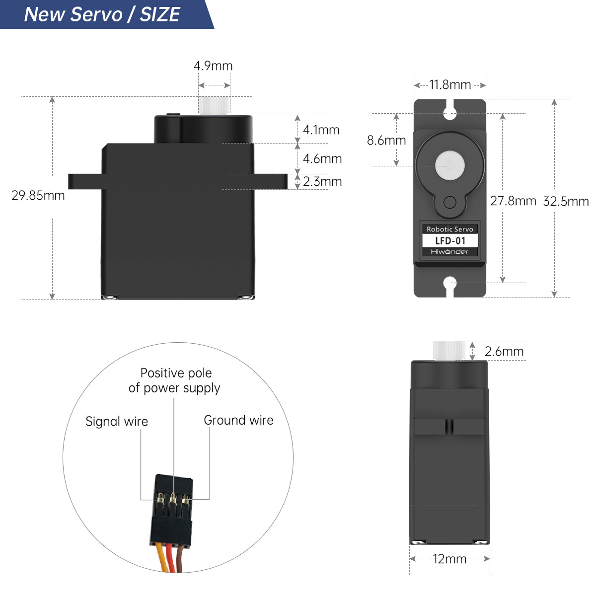 Image of LFD-01 Robot Servo 6V Micro Servo Anti-blocking Plastic Gear