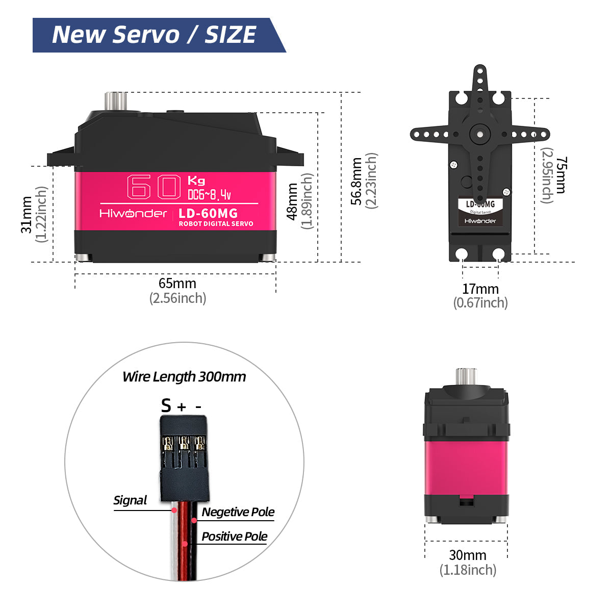 Image of LD-60MG Digital Servo 60KG High Torque Single Shaft