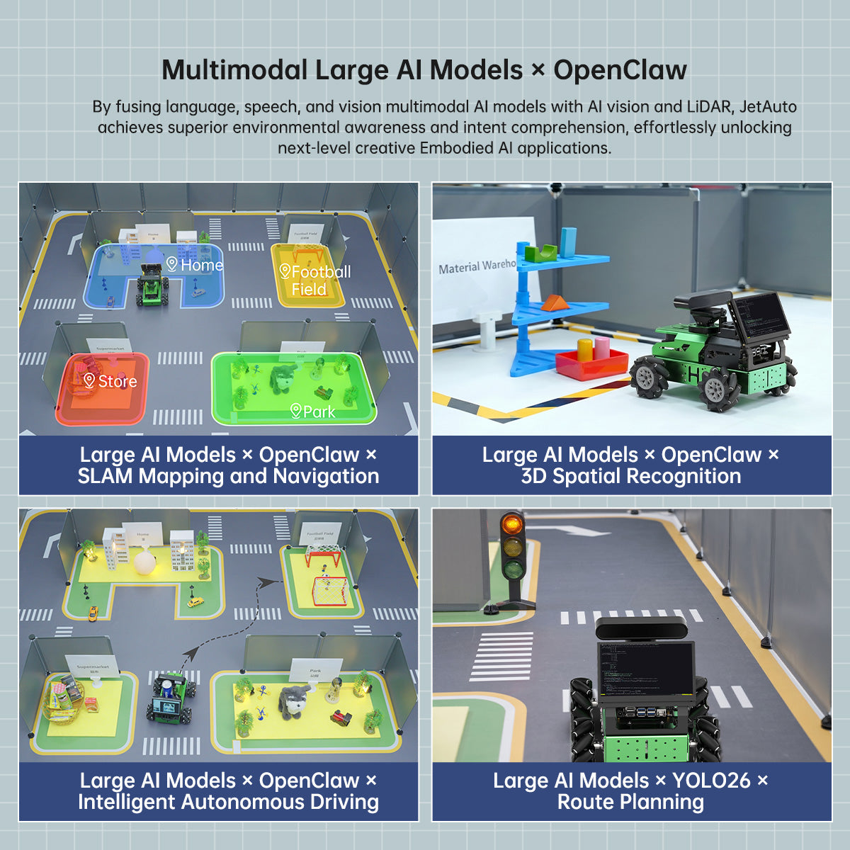 Image of JetAuto AI Robot Kit Jetson/Raspberry Pi 5 ROS OpenClaw ChatGPT SLAM