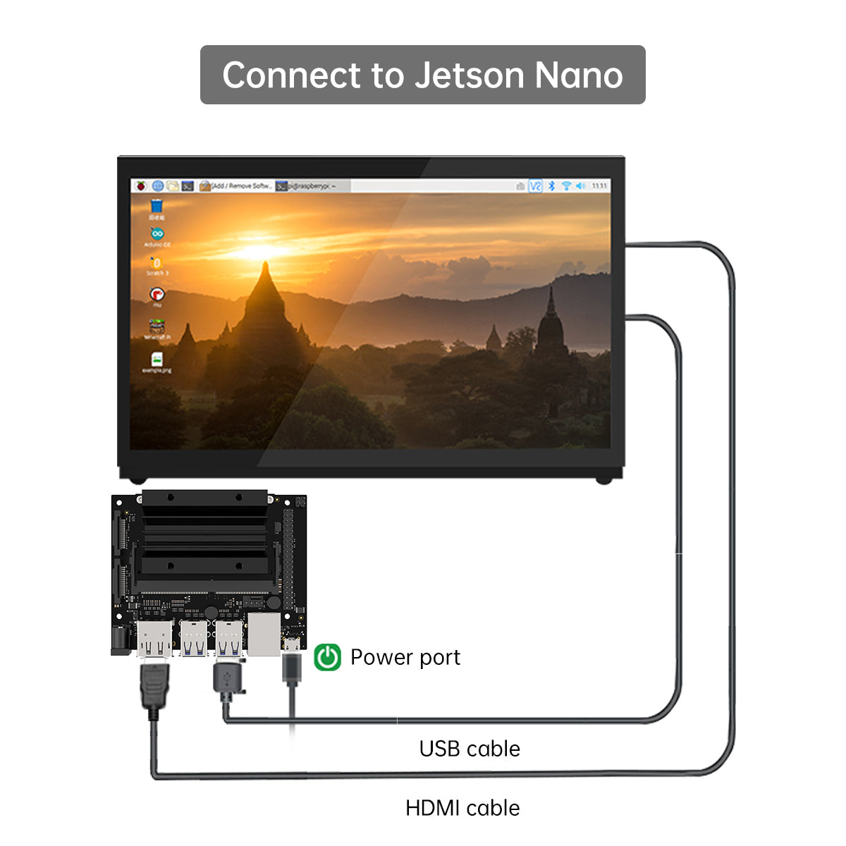 Image of 7-inch HD Touch Screen for ROS Raspberry Pi Jetson Nano Robots
