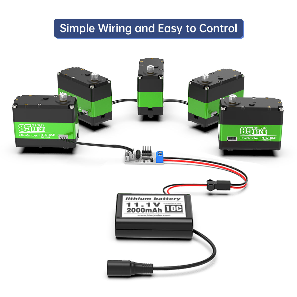 Image of HTD-85H Intelligent Serial Bus Servo Stainless Steel Gear 85KG High Torque