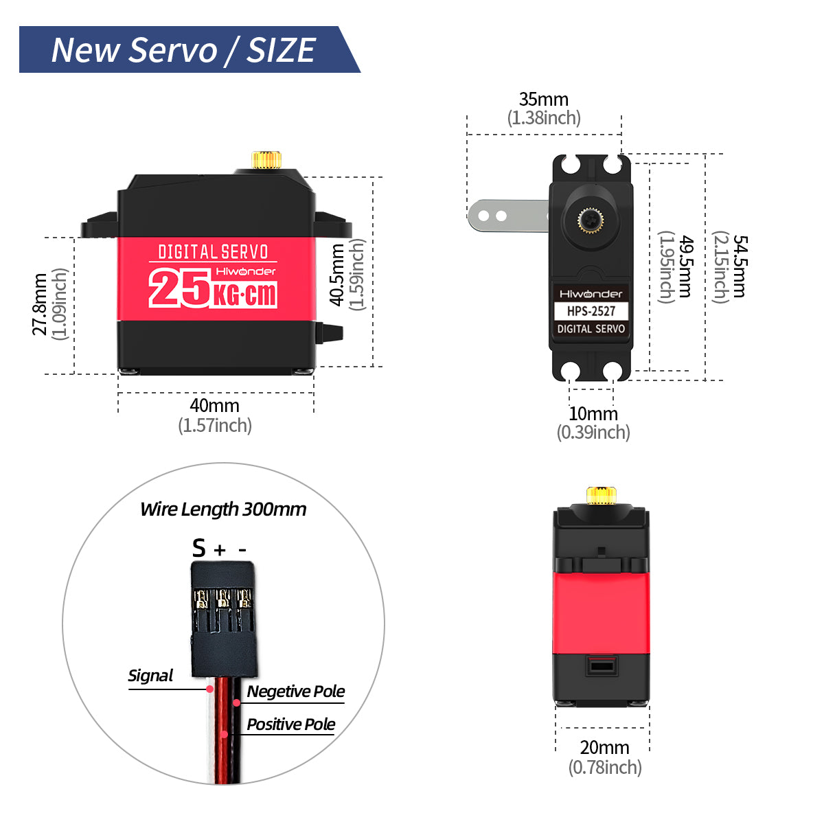 Image of HPS-2527 25KG High Torque Digital Servo Full Metal Gear