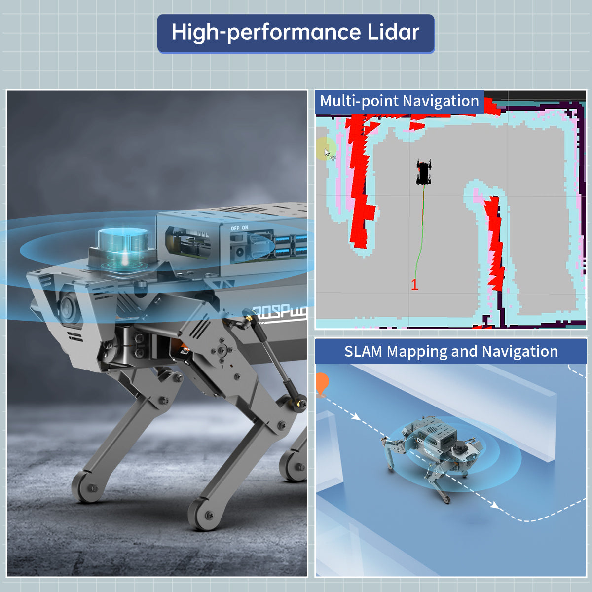 Image of ROSPug Quadruped Bionic Robot Dog Jetson Nano ROS Open Source Python Programming