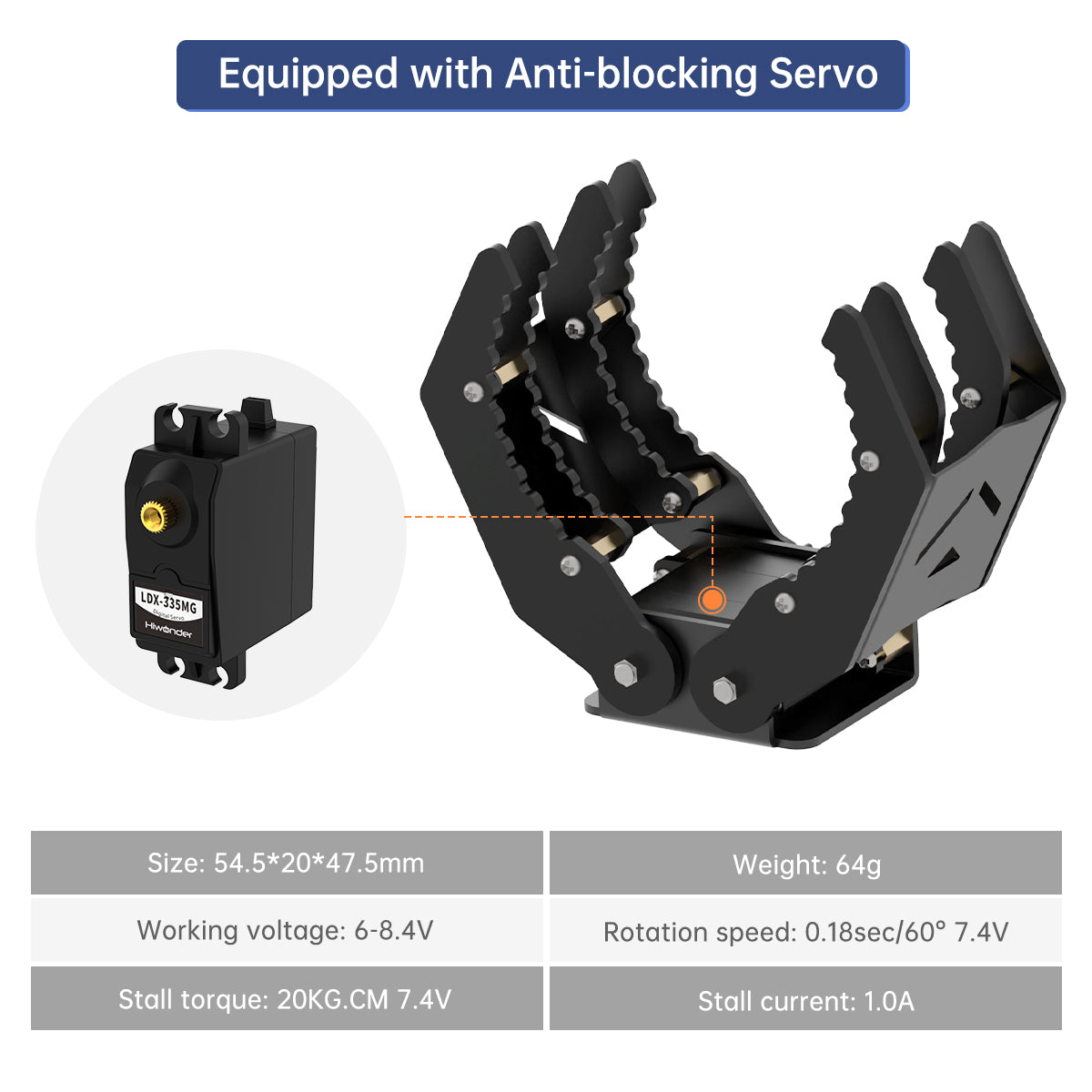 Image of Black Metal Mechanical Gripper for Robot DIY
