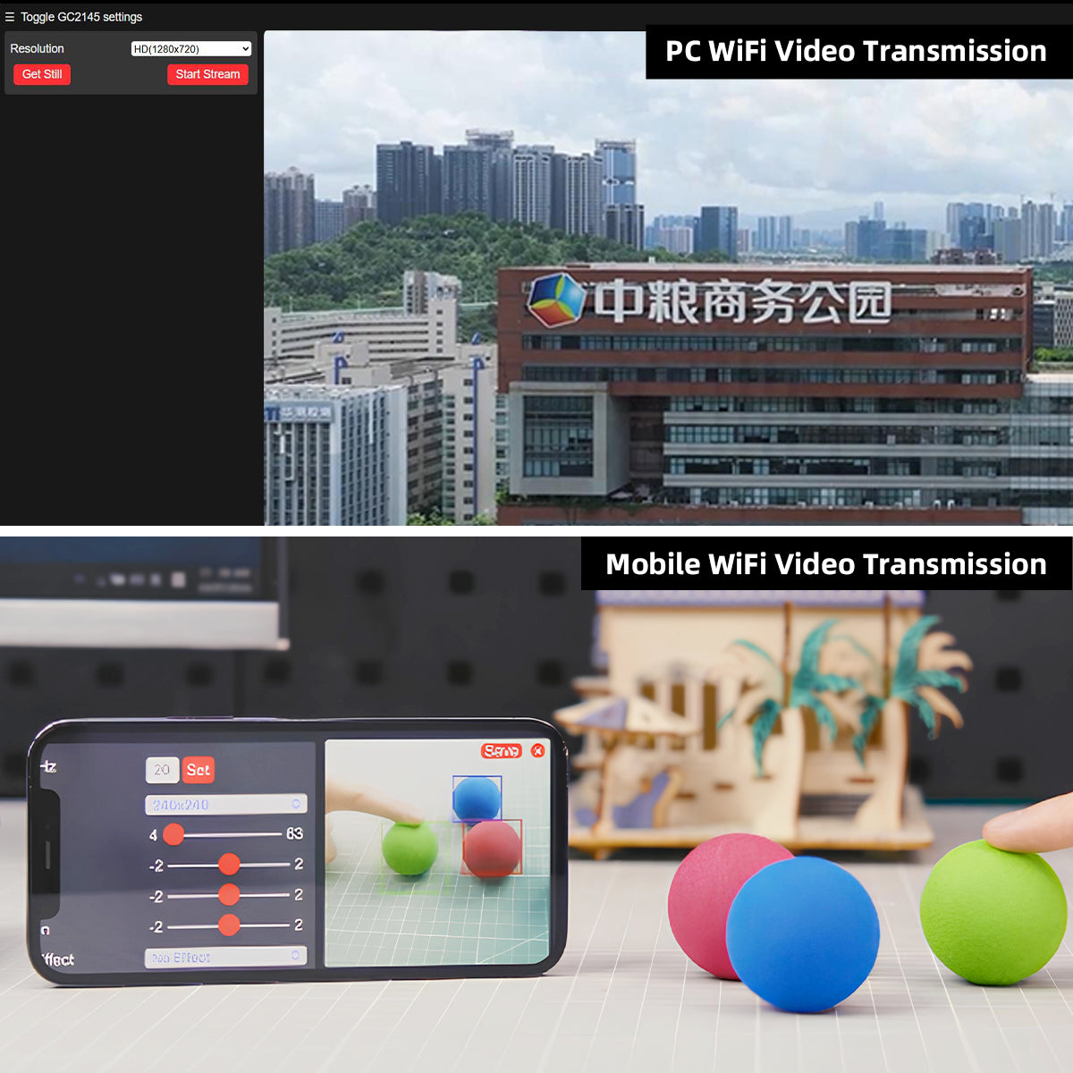 Image of ESP32-S3 AI Vision Module WiFi Video Transmission Face Color Recognition Dual-Mode