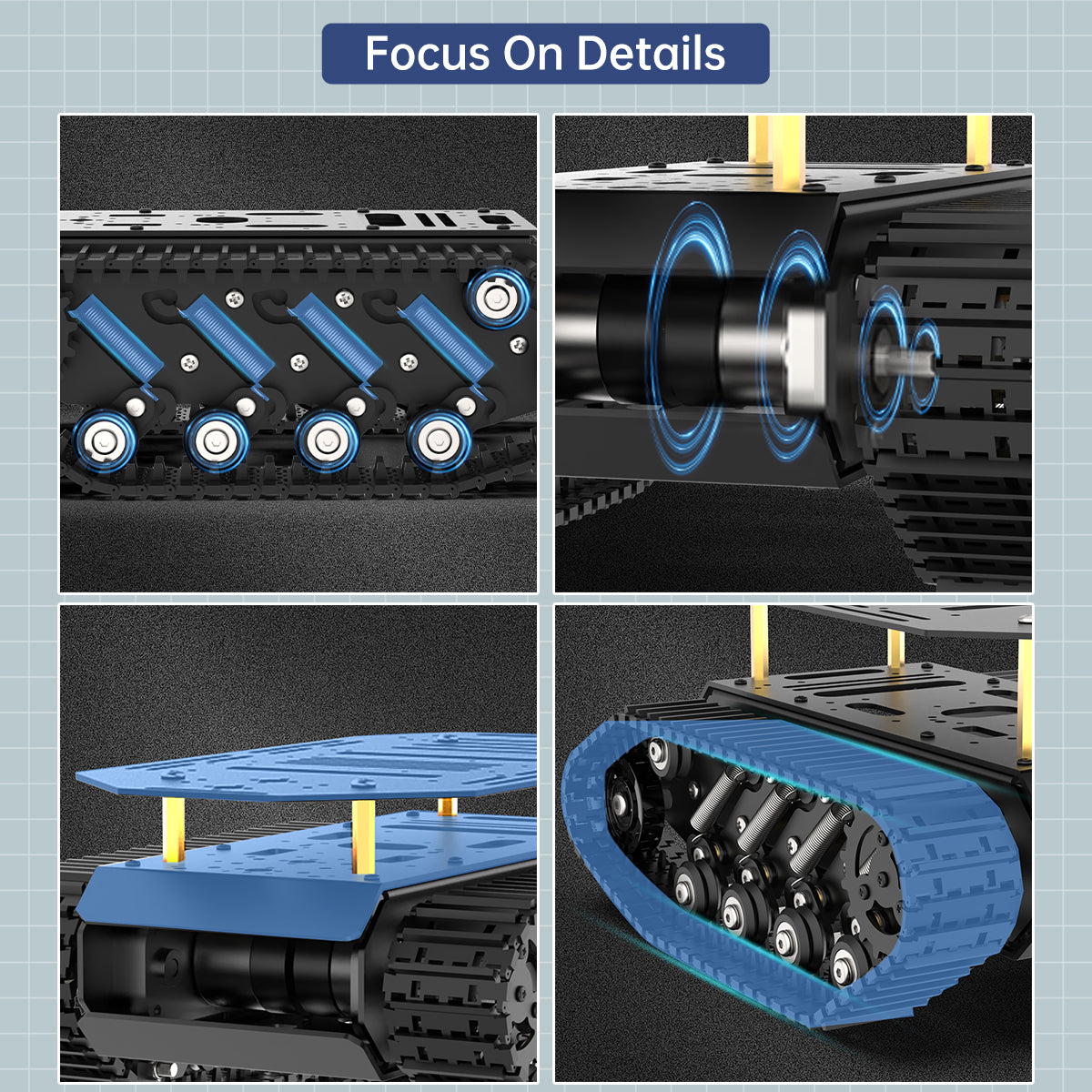 Image of Track Chassis Suspension Shock Absorption Full-Metal Tank Robot