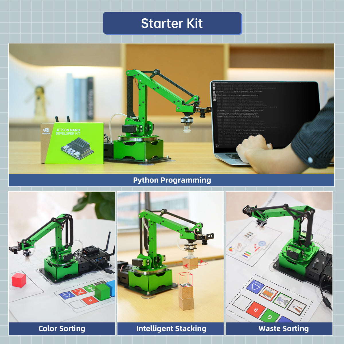 Image of JetMax JETSON NANO Robot Arm ROS Vision Recognition
