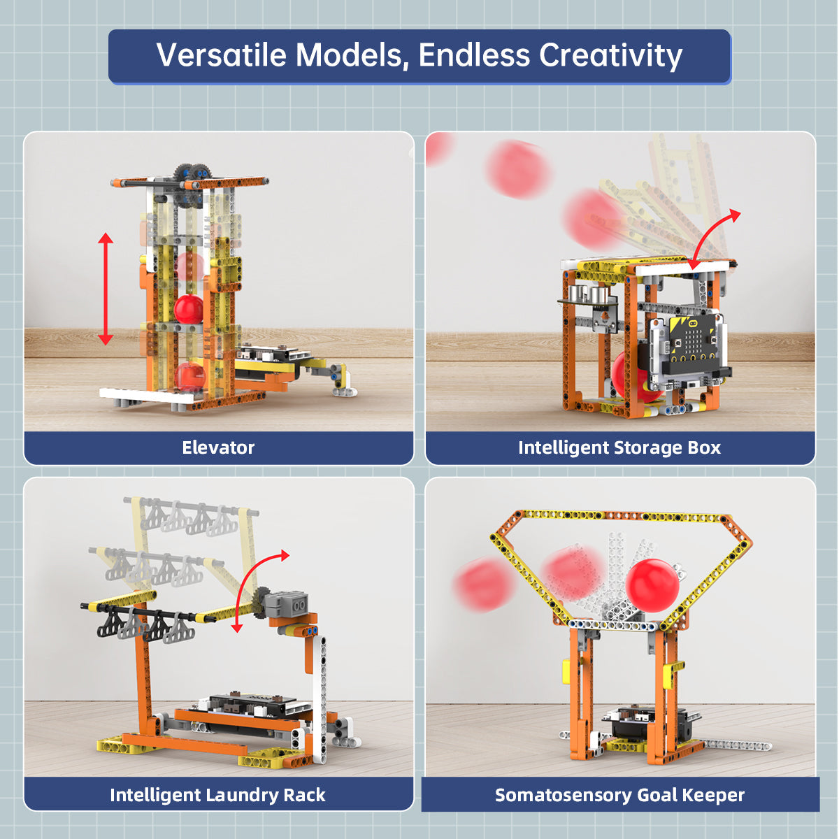 Image of DaDa:bit DIY Building Blocks Kit with 200+ Structural Parts