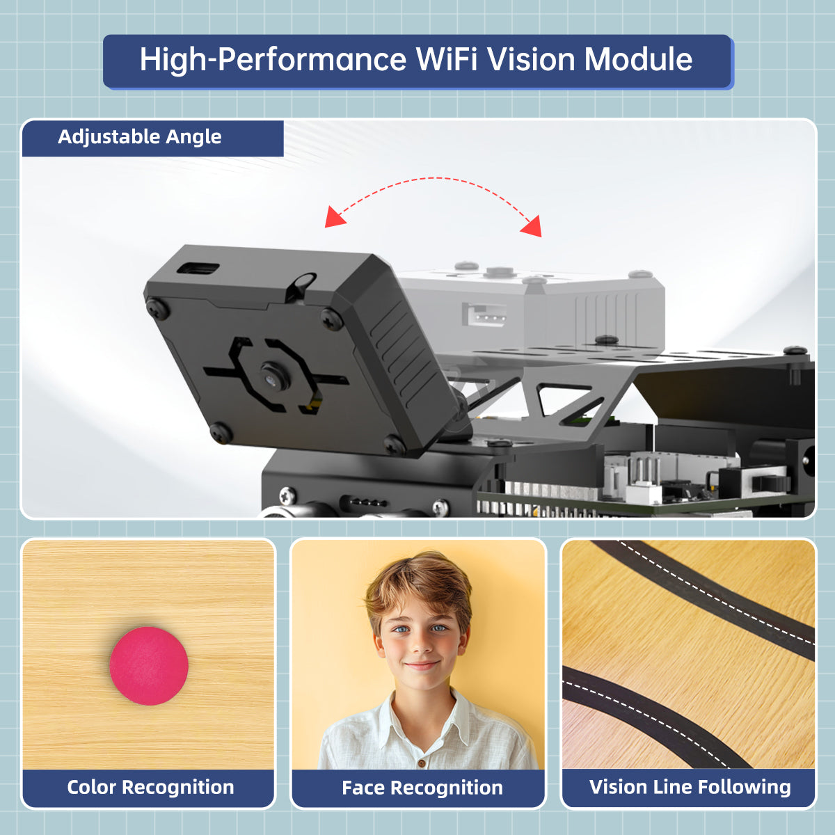 Image of miniAuto AI Vision Robot Arduino UNO R3 360 Omnidirectional Mecanum Wheels