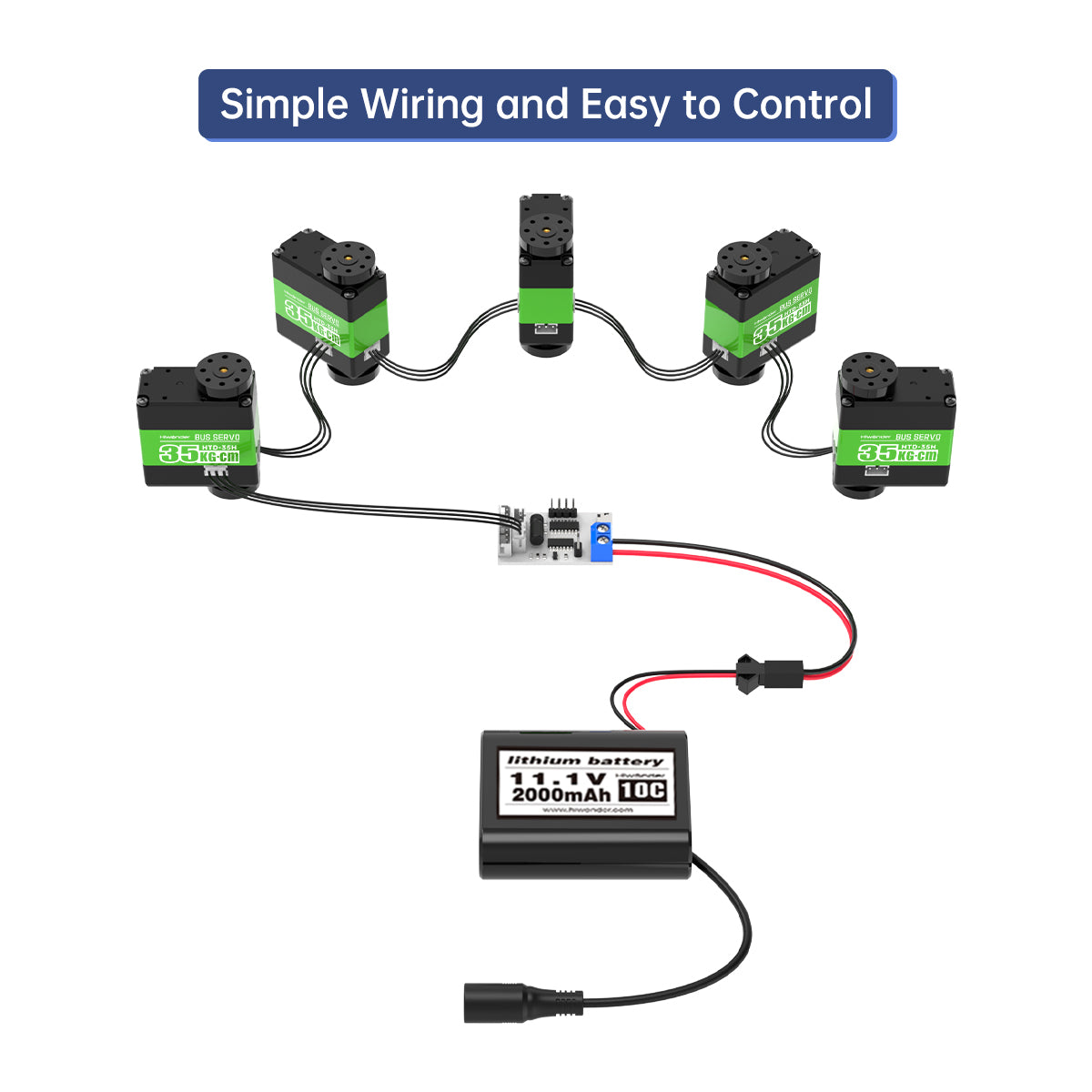Image of HTD-35H High Voltage Serial Bus Servo 35KG Three Connectors