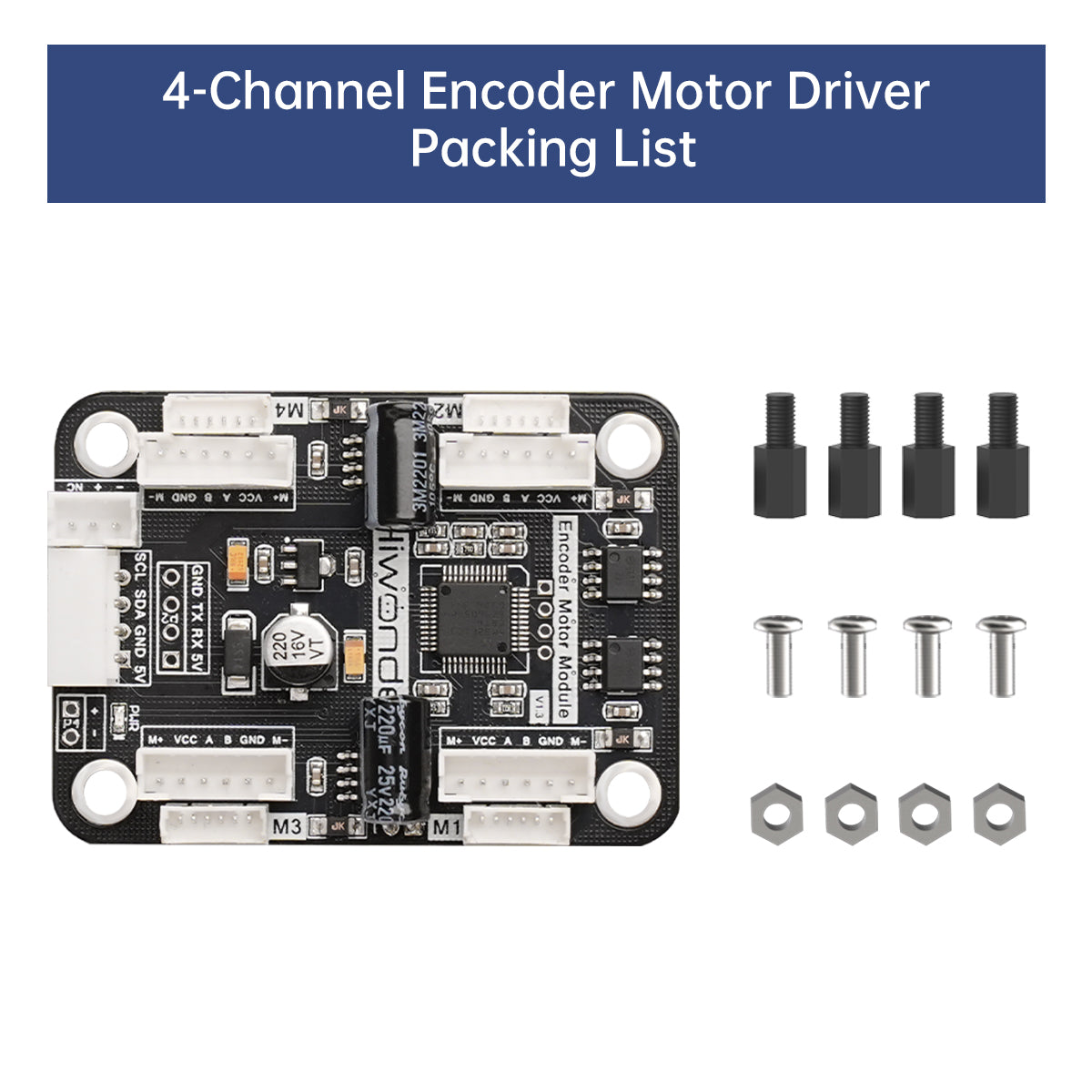 Image of 4-Channel Encoder Motor Driver Onboard Voltage Regulation for Intelligent Car