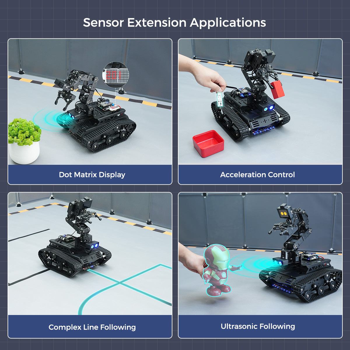 Image of Tankbot Large AI Model Tank Robot Car Robotic Arm ESP32 Vision Voice Interaction
