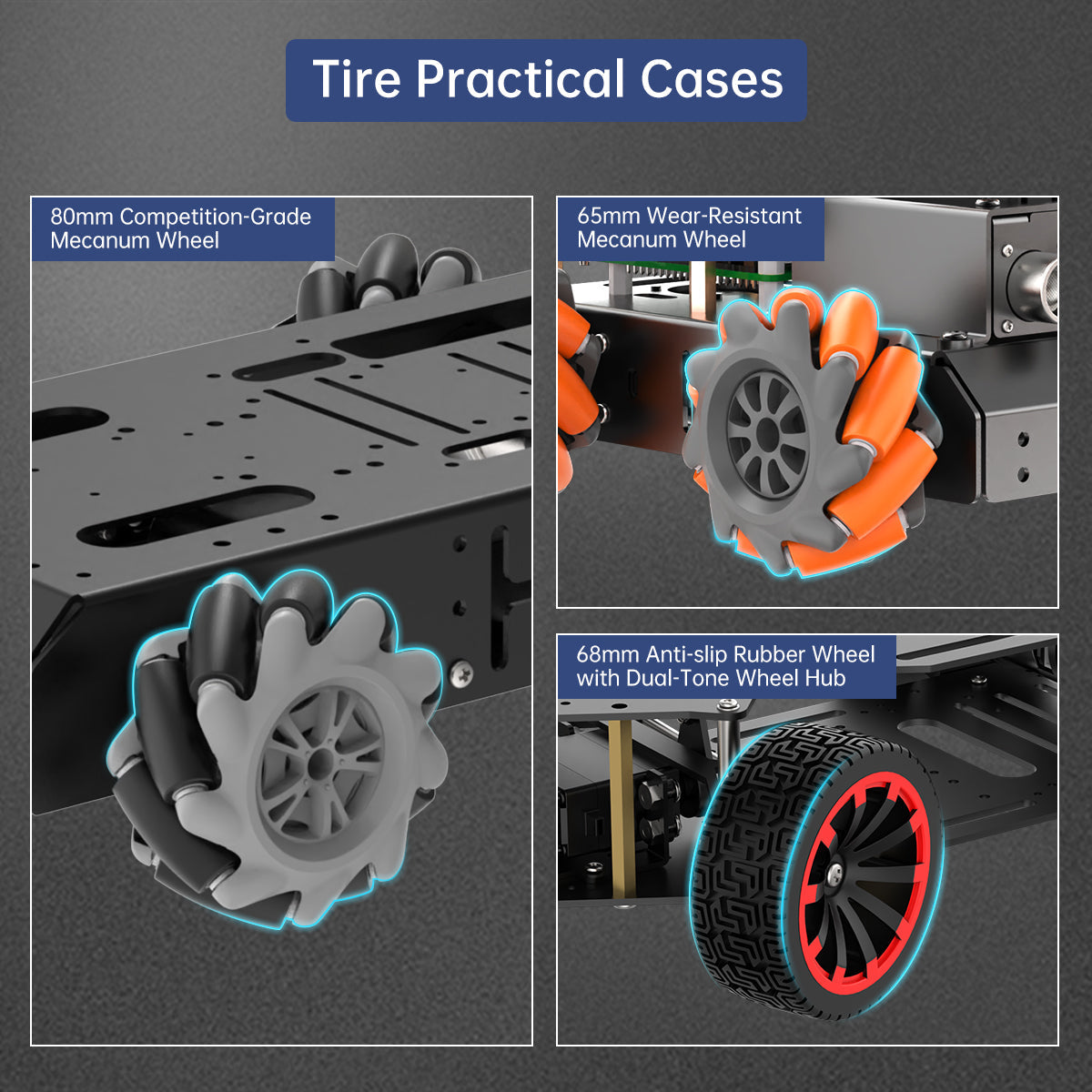 Image of Mecanum Omnidirectional Wheel Metal Coupling Motor ROS Robot Universal Wheel