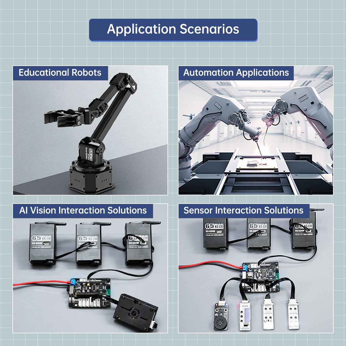 Image of Hiwonder HX-65HM Intelligent Serial Bus Servo Full Metal Gear 65KG 360°