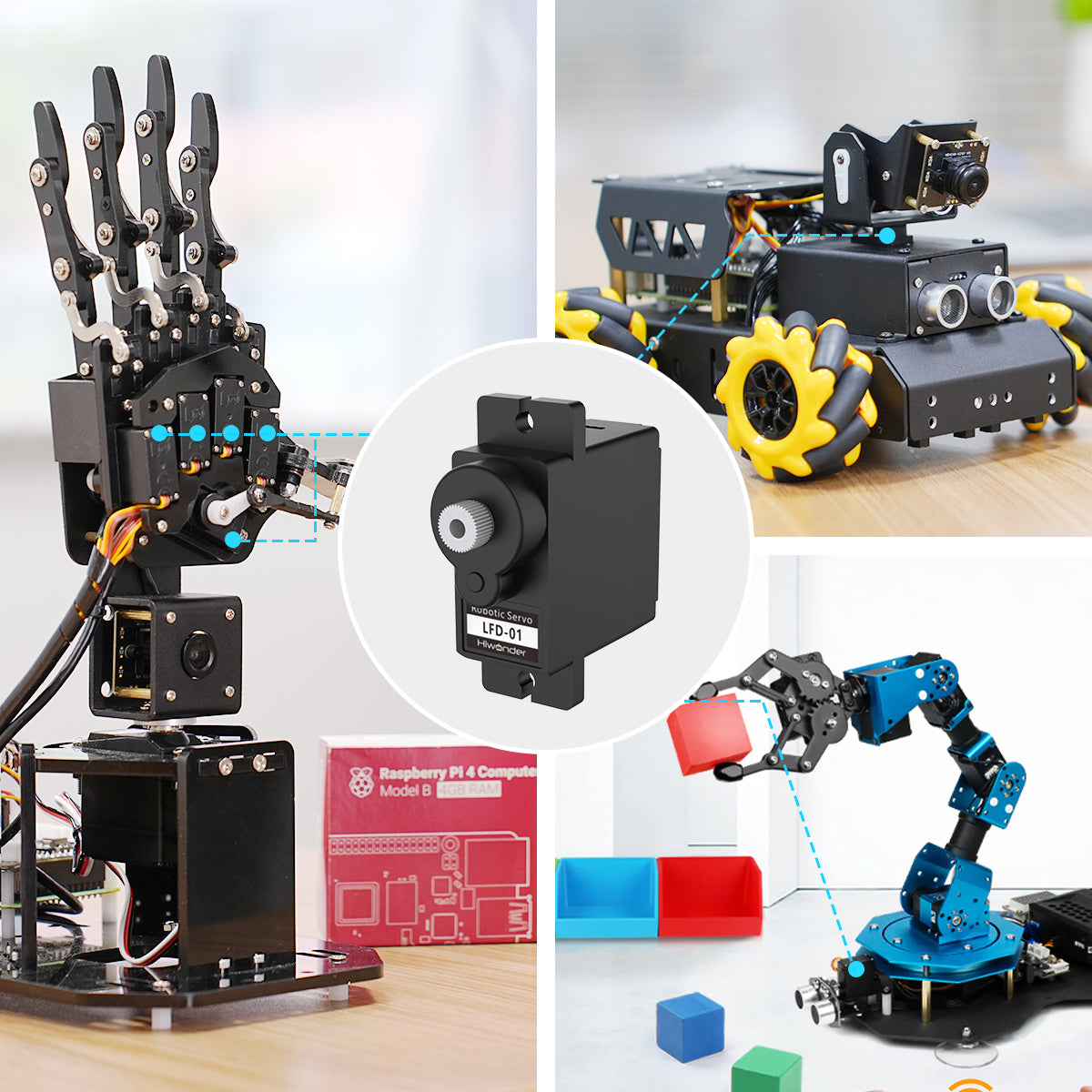 Image of LFD-01 Robot Servo 6V Micro Servo Anti-blocking Plastic Gear