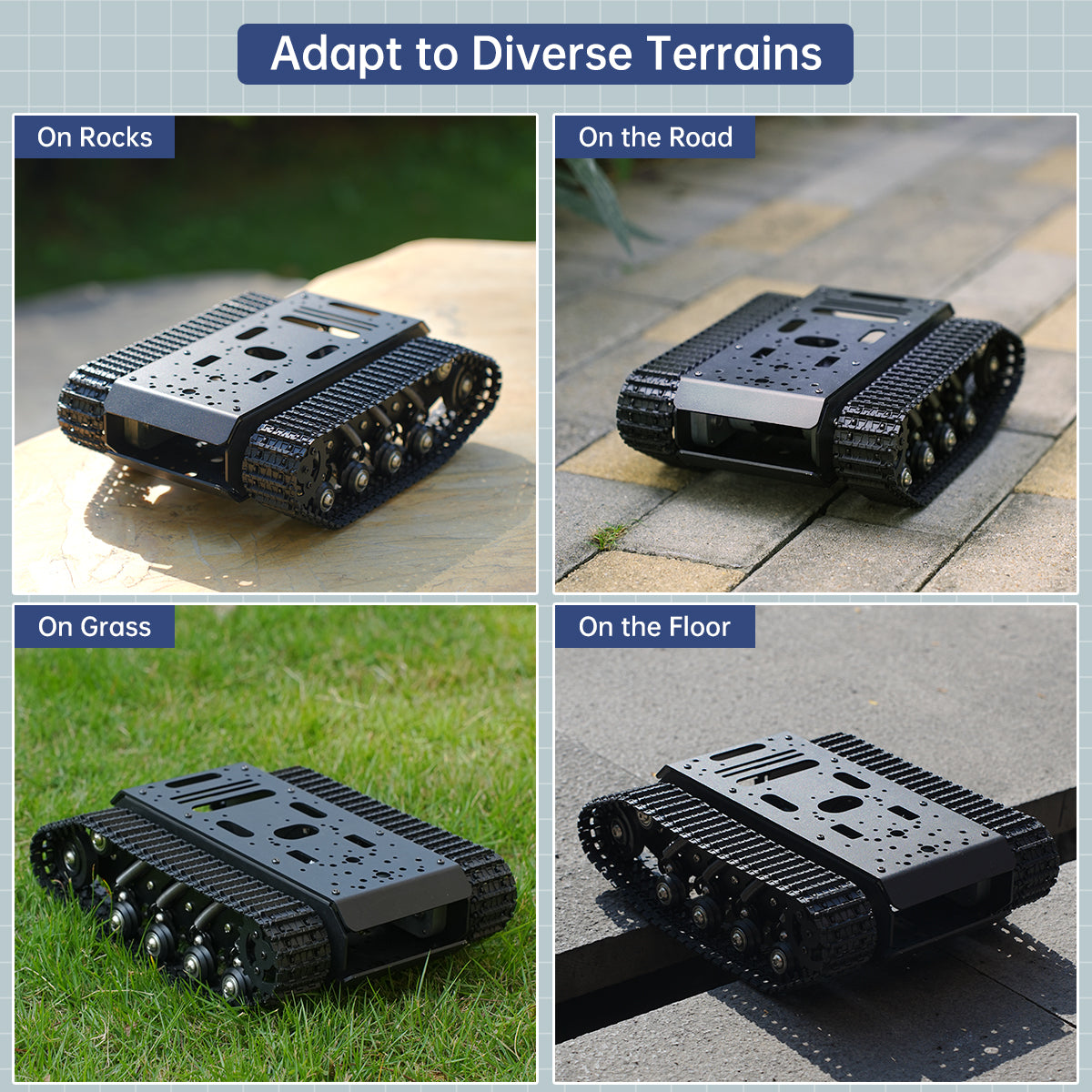 Image of Track Chassis Suspension Shock Absorption Full-Metal Tank Robot