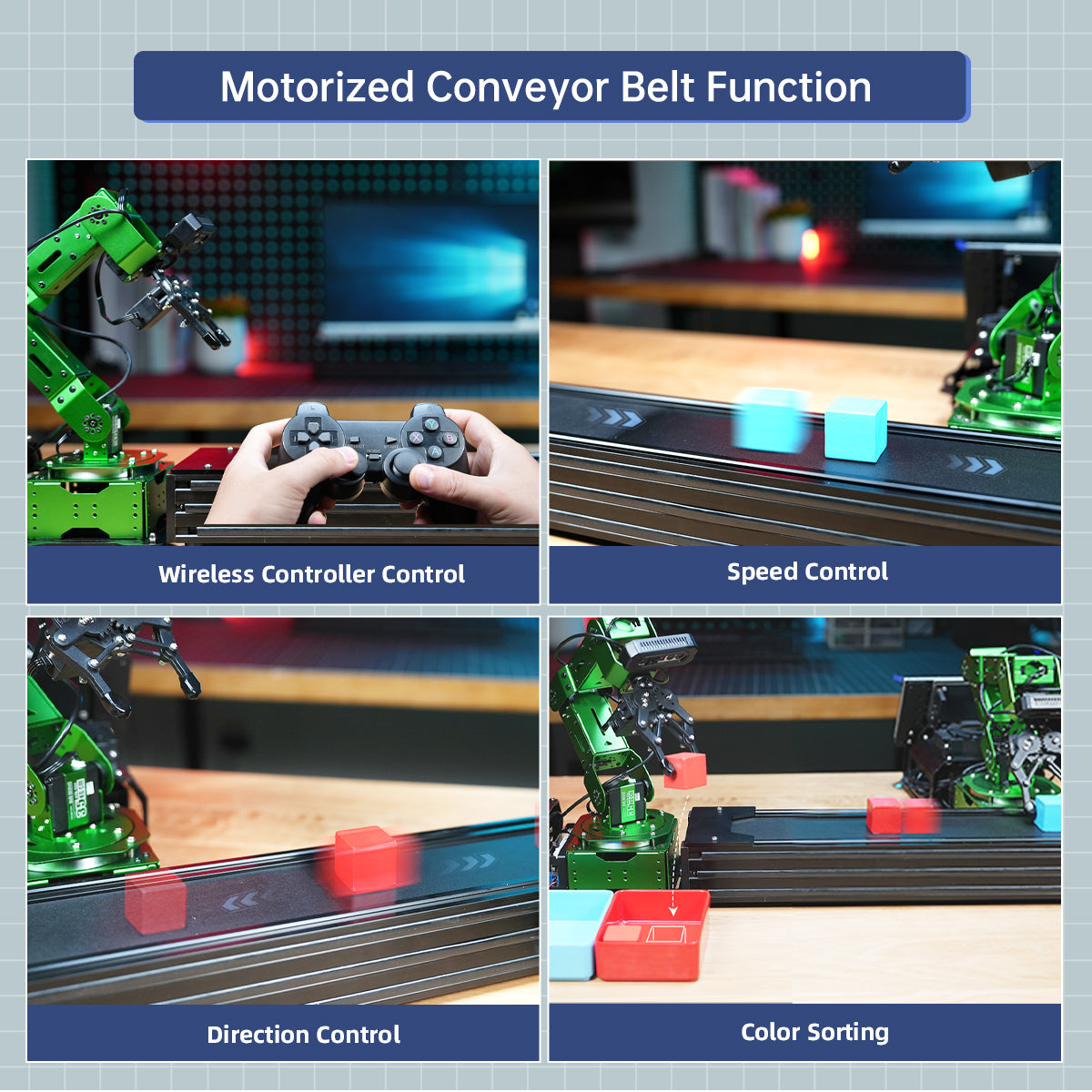 Image of JetArm Pro ROS1 ROS2 3D Vision Robot ChatGPT AI Voice Chassis Sliding Rail Conveyor