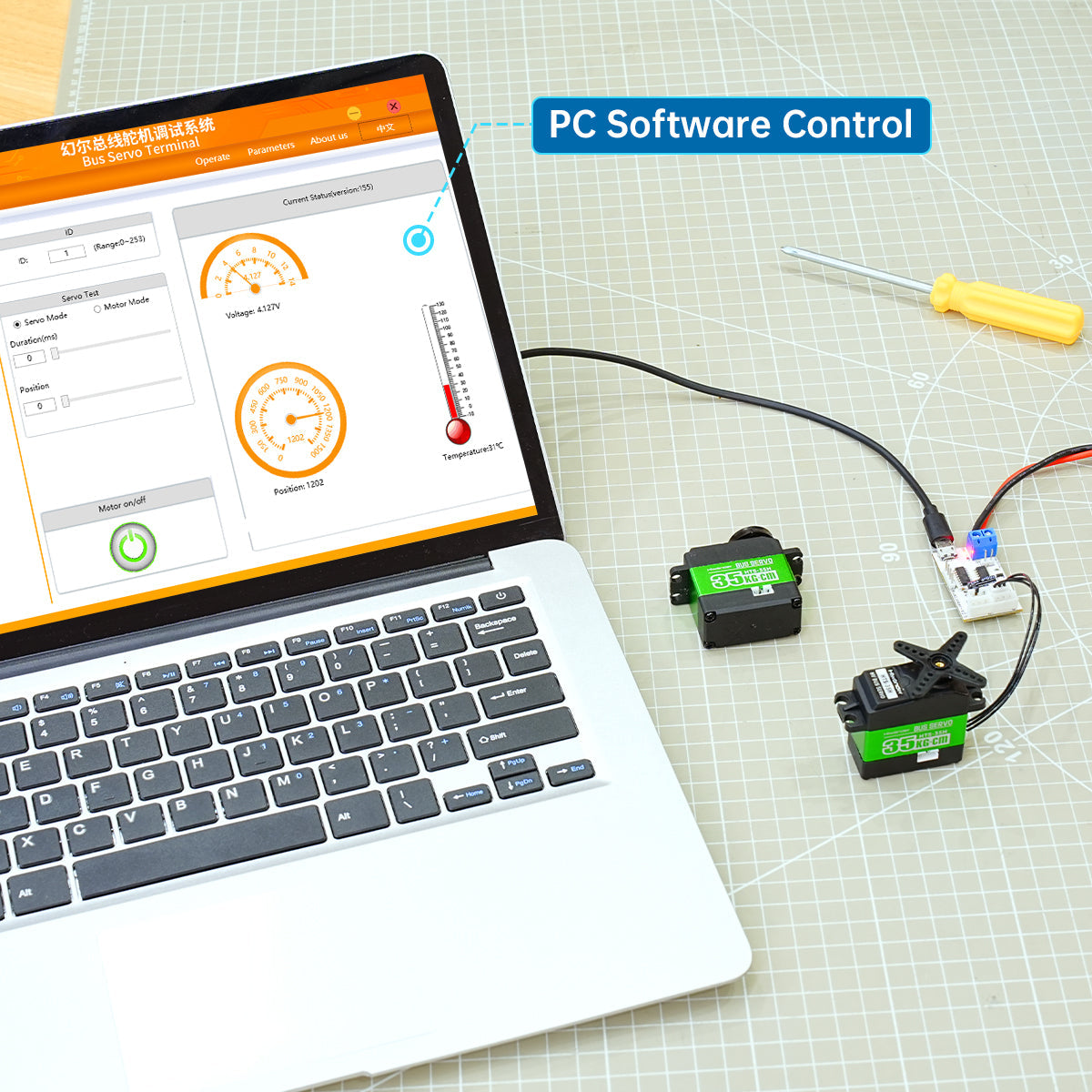Image of HTS-35H High Voltage Bus Servo 35KG Torque Data Feedback