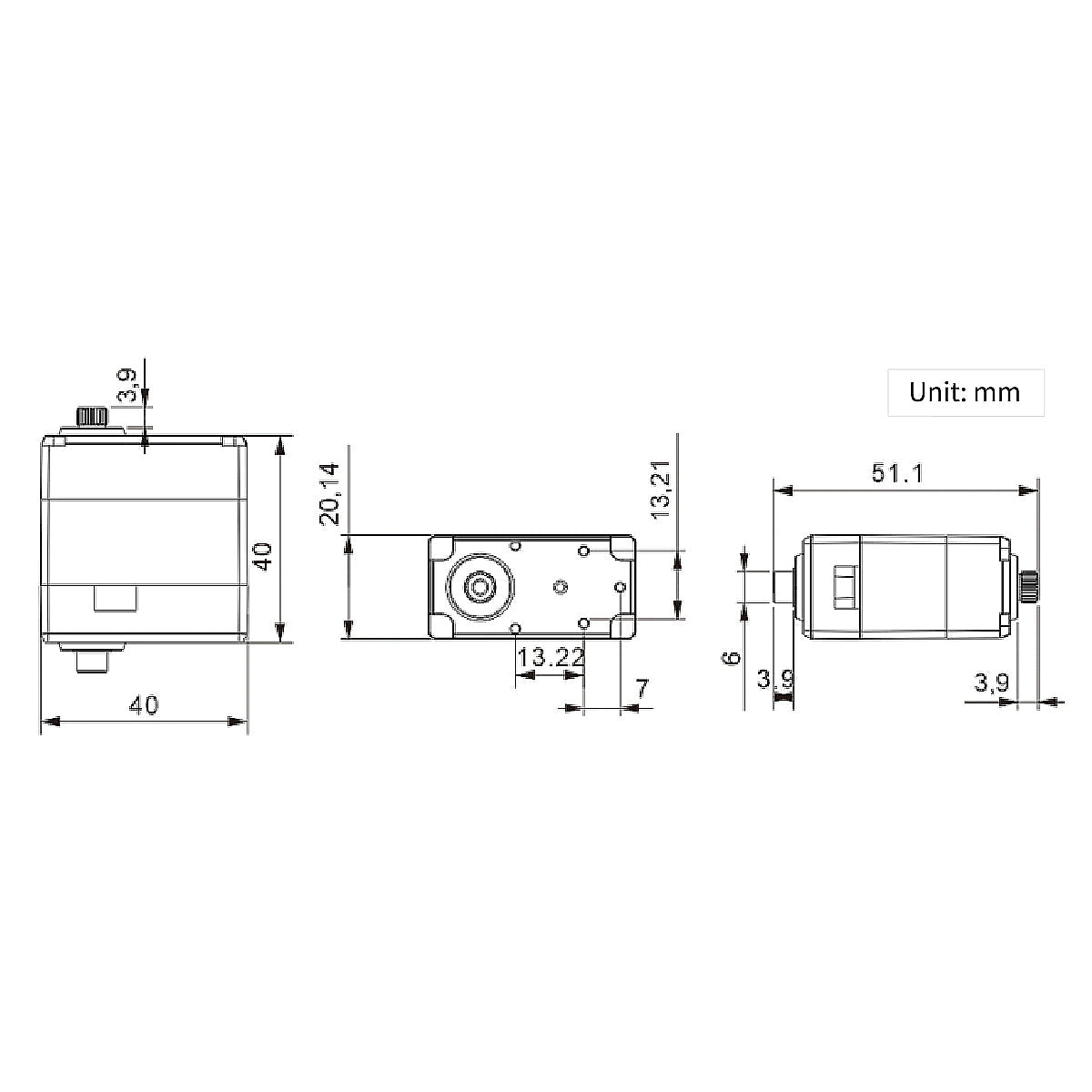 Image of HTD-45H High Voltage Serial Bus Servo 45KG Three Connectors