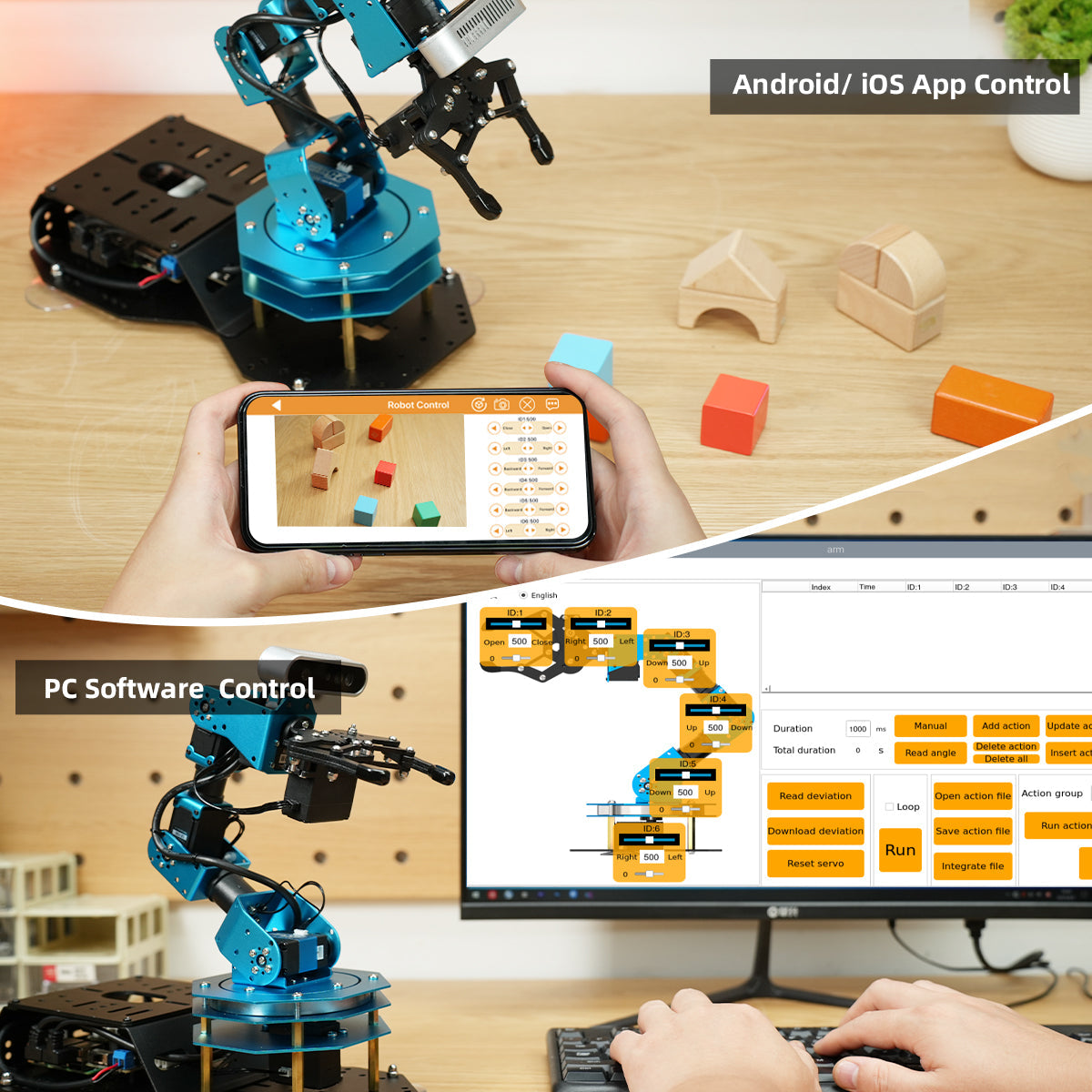 Image of ArmPi Ultra ROS2 3D Vision Robot Arm Multimodal AI ChatGPT Voice Vision Sorting